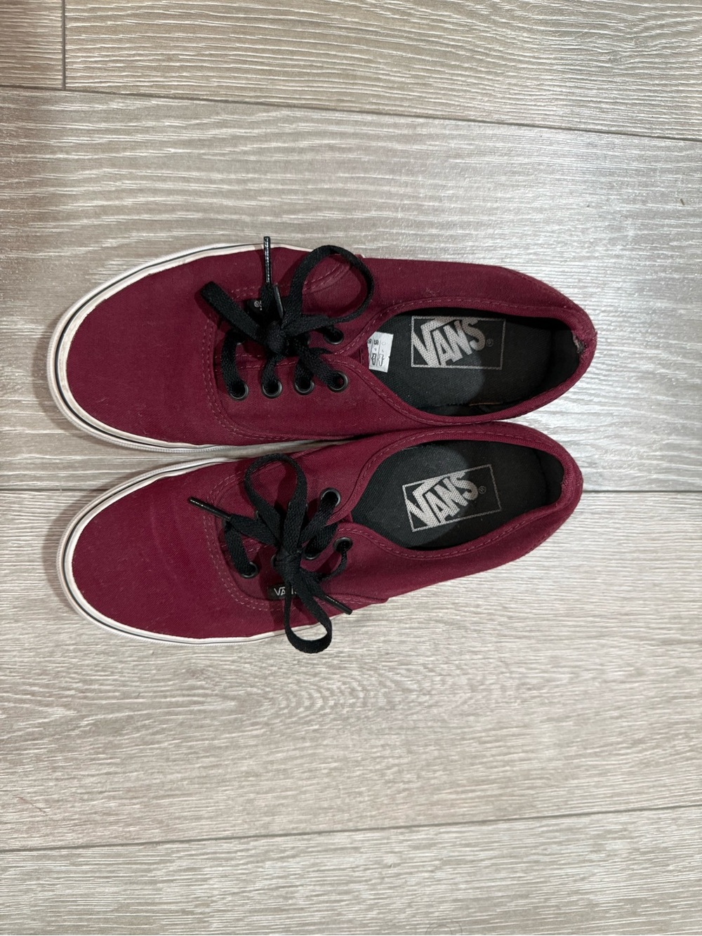 Vans Low-Top Canvas Sneakers - Burgundy with Black Laces